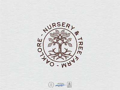 Oaklore Nursery & Tree Farm Secondary Logo agriculture badge brand design brand identity branding branding design farm farming hand drawn identity design illustration logo logo design nature nursery plant retro tree vintage visual identity