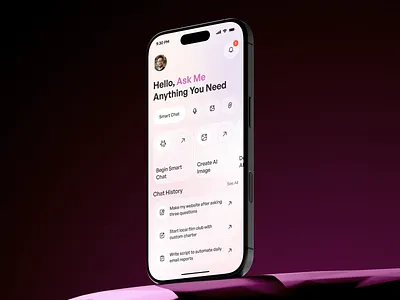 AI Assistant App UI – Smart Personal Assistant Mobile Design ai ai app ai assistant ai chatbot ai product design app app design chatbot daily planner app ios mobile mobile app product design smart assistant voice assistant