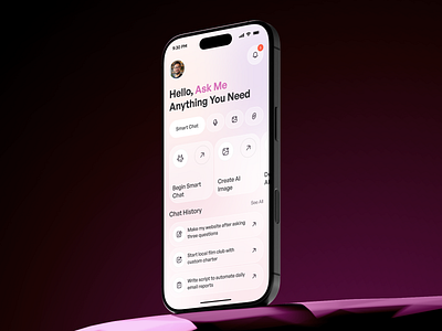 AI Assistant App UI – Smart Personal Assistant Mobile Design ai ai app ai assistant ai chatbot ai product design app app design chatbot daily planner app ios mobile mobile app product design smart assistant voice assistant