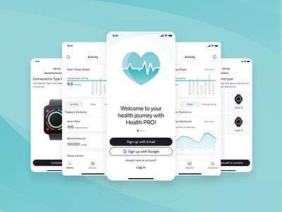 📊 Health PRO – Your Daily Health Companion app fitness health healthapp mobile app product design smart tracker ui uidesign ux uxdesign wellness