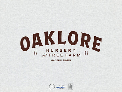 Oaklore Nursery & Tree Farm Wordmark brand design brand identity branding branding design classic font fonts hand drawn hand lettering identity design lettering logo logo design logotype script type typography vintage visual identity wordmark