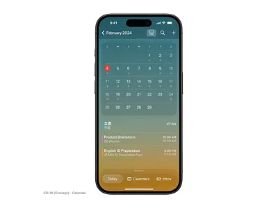 iOS 18 Calendar Concept - Minimal & Intuitive Scheduling app app concept app design application application design calendar calendar app data visualization design ios minimalist mobile design produt design responsive design ui ui design ux ux design