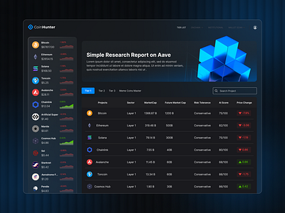 📊 CoinHunter – Smarter Crypto Insights, All in One Dashboard appdesign branding creativedesign dashboarddesign design designinspiration figma illustration interactiondesign interfacedesign minimaldesign mobiledesign moderndesign productdesign prototype ui uidesign ux uxdesign webdesign