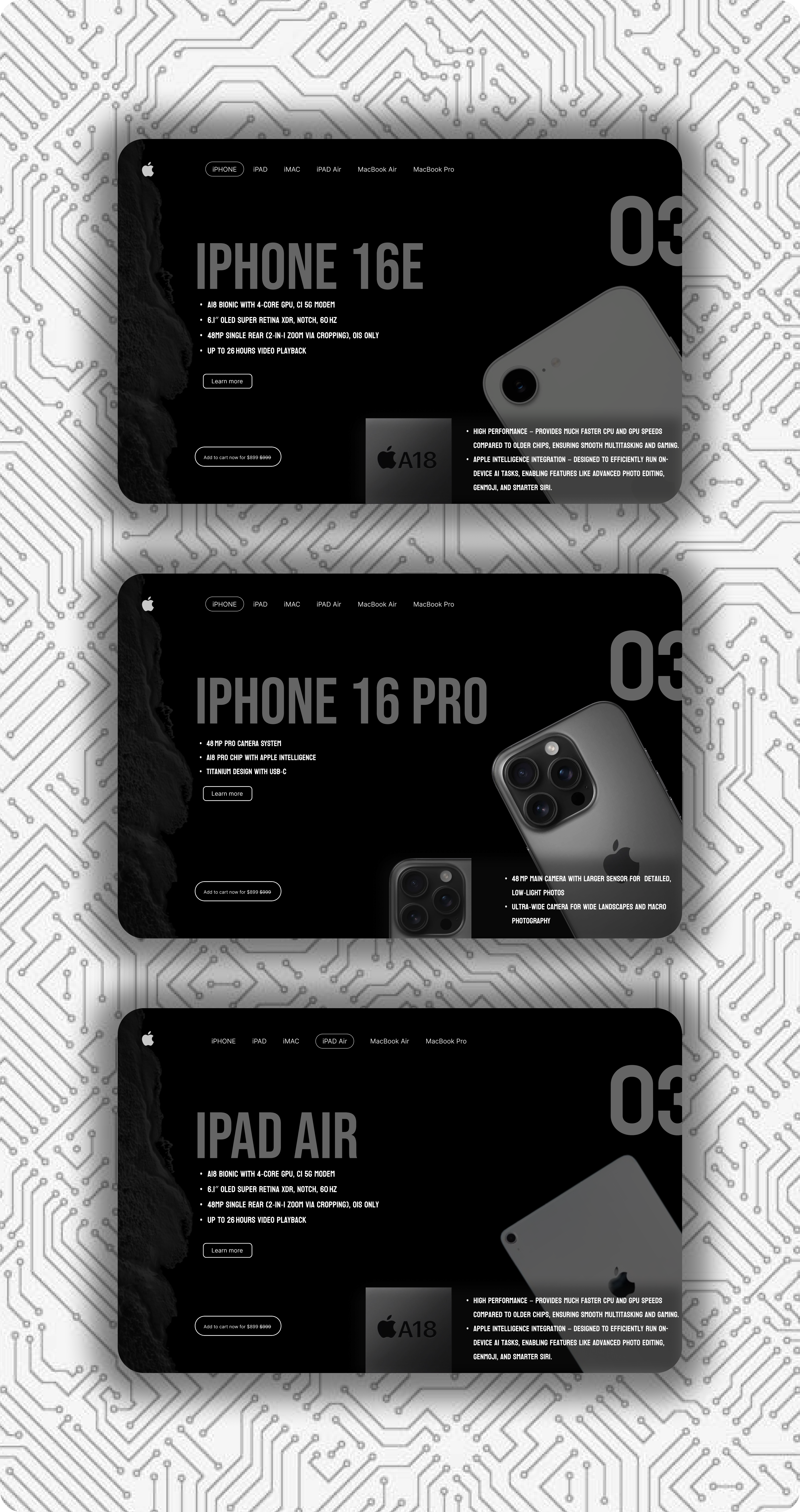 apple web ui/ux design - com.hhp branding graphic design ui