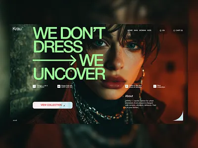 Krau - Fashion brand for the bold brand branding clothing fashion ui