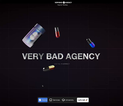 Very Bad Agency | Digital Pharmacy branding design studio digital agency spline ui ux very bad agency verybadagency webflow