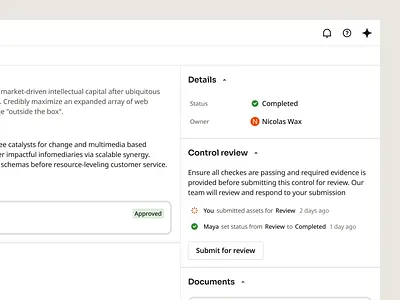 Compliance Review activity card compliance dashboard feed feedback legal review security ui user interface ux