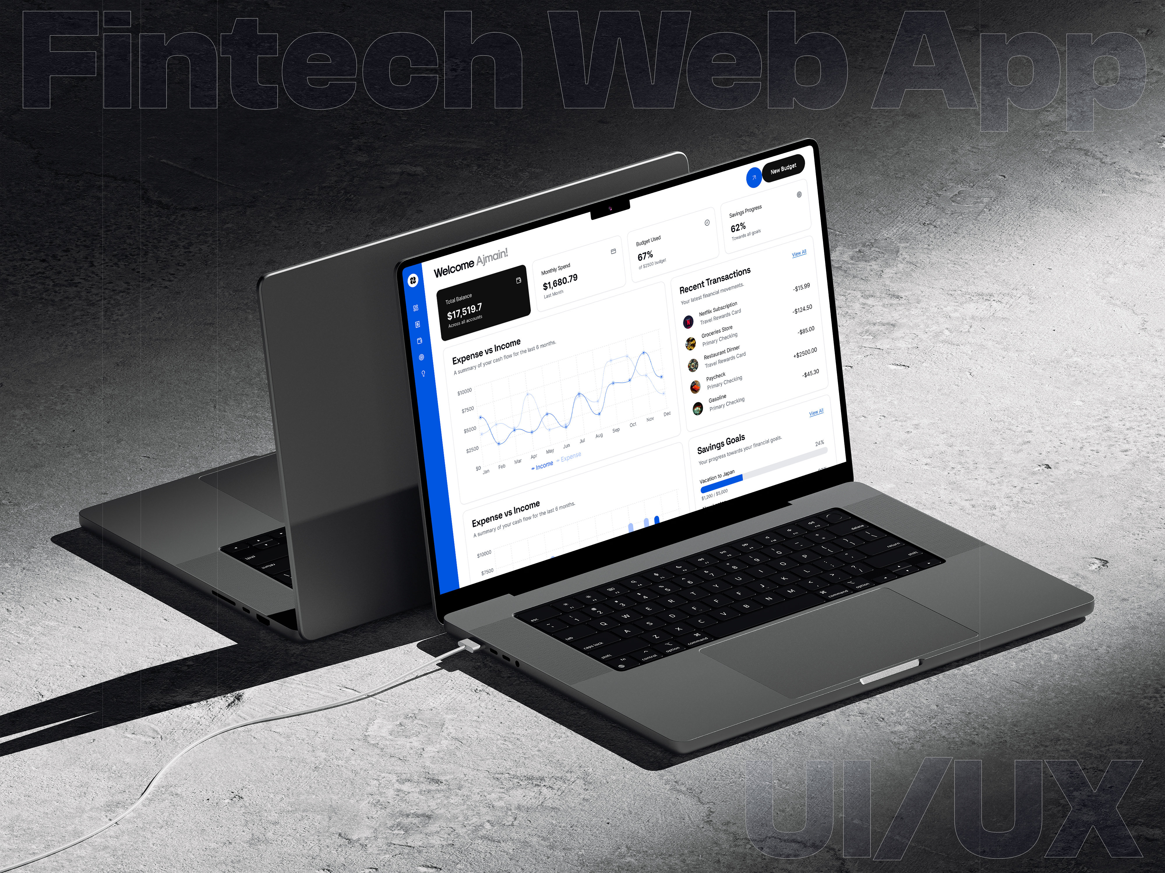 Fintech Web App admin panel bank ui clean design crm dashboard ui expert designer financial ui fintech ux for hire hire me next gen design pro designer saas saas dashboard ui saas ui ux startup partnership ui ux design user focus design web app design website design