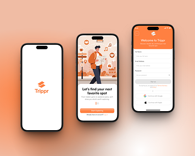 Trippr — Discover & Booking app bookingapp design mobile app mobileui tripapp ui ui design