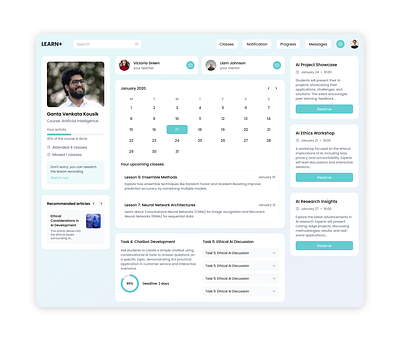 LEARN+ - Skill Learning platform dashboard upskill