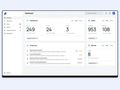 Smart Commerce Dashboard - Transactions & Tasks cleen dashboard orders product design transactions ui ux uxui web webapp