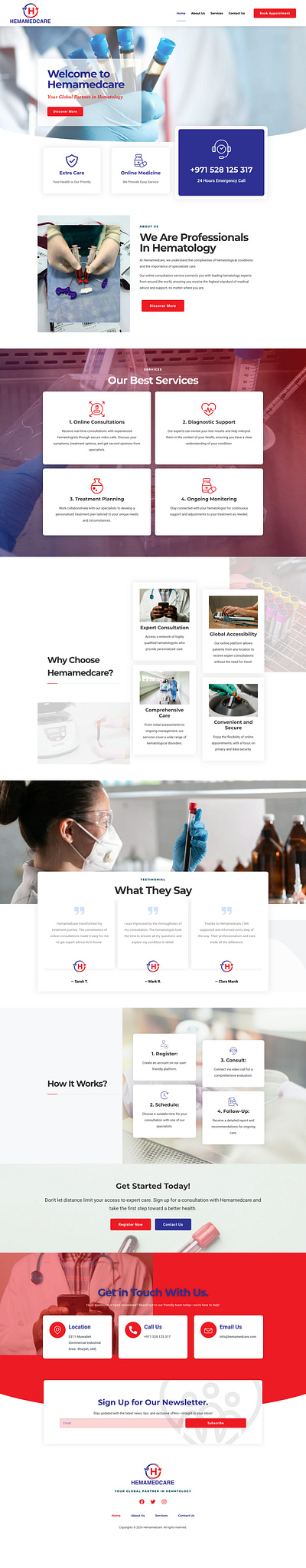 HEMAMEDCARE graphic design landing page ui website