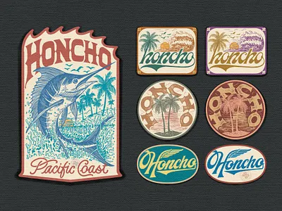 Honcho Pacific Coast branding company brand logo company branding company logo design fish fishing graphic design illustration logo typeface