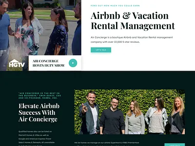Airbnb & Vacation Rental Management airbnb homepage landingpage real estate rental vacation