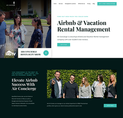 Airbnb & Vacation Rental Management airbnb homepage landingpage real estate rental vacation