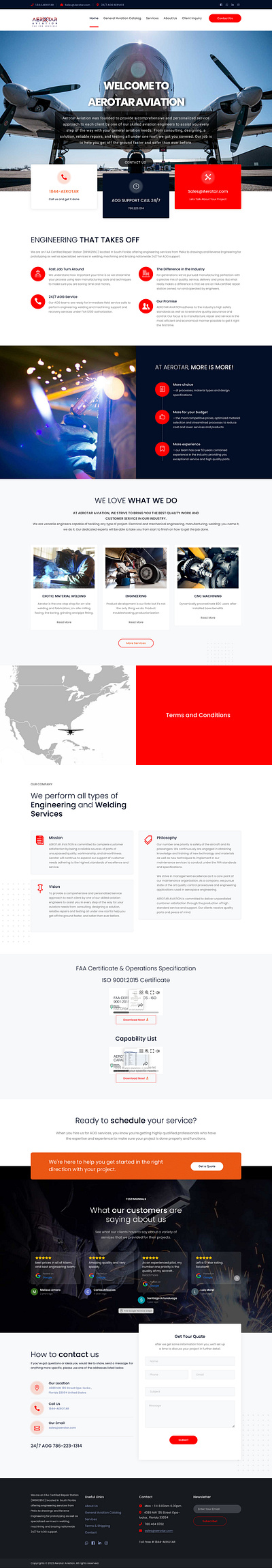 AEROTAR AVIATION branding graphic design landing page ui website