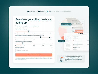 Interactive EHR ROI Calculator for Tebra animation branding conversion design cro data vizualization ehr sofware growth marketing lead magnet roi calculator saas design tebra ui design ux design ux strategy