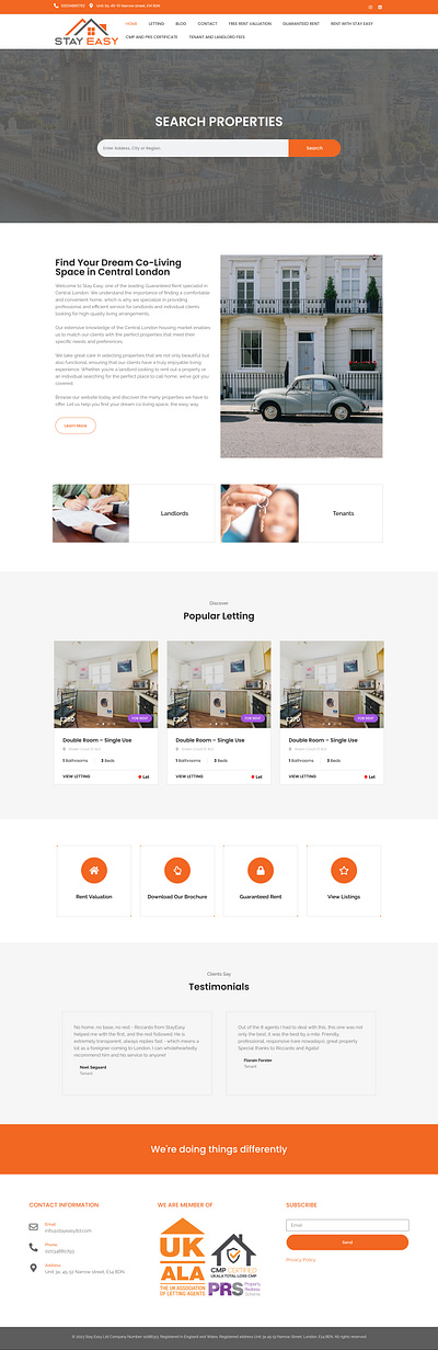STAY EASY branding graphic design landing page website
