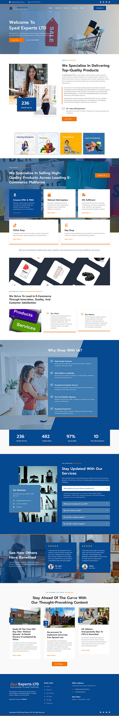 Syed Experts LTD branding design graphic design landing page website