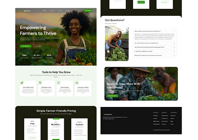 AgriThrive — Smart Farming Landing Page ui