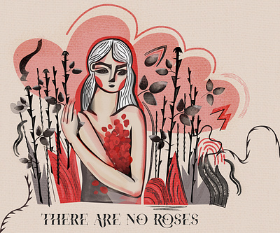 there are no roses character characterdesign colour girl graphic design illustration