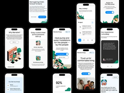 Mobile Web App Design for Manatee Energy branding design design studio graphic design illustration interaction interface landing landing page mobile mobile app design ui ux web design website design website development