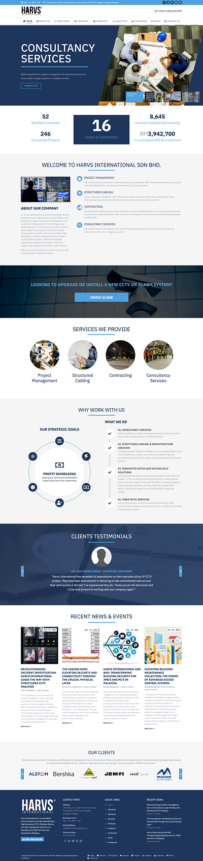 HARVS International graphic design landing page ui web design website