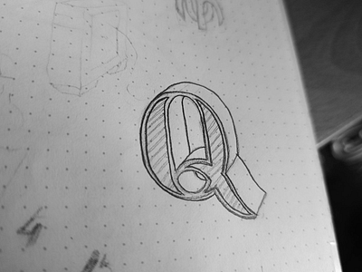 Q sketch letter logo q sketch
