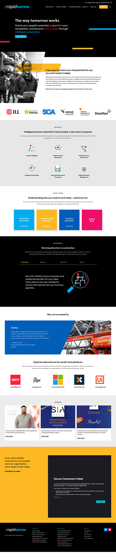 rapidMATION branding graphic design landing page website