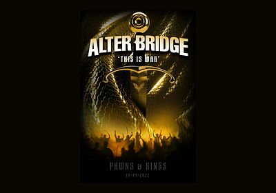 Alter Bridge - Pawns & Kings 'This Is War' alter bridge black bird blade gold kings mark tremonti metal myles kennedy pawns poster rock scales snake sword war