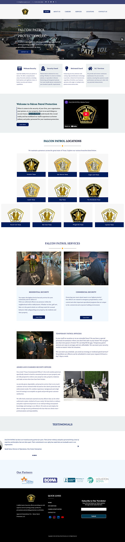 FALCON PATROL PROTECTION branding graphic design landing page ui website