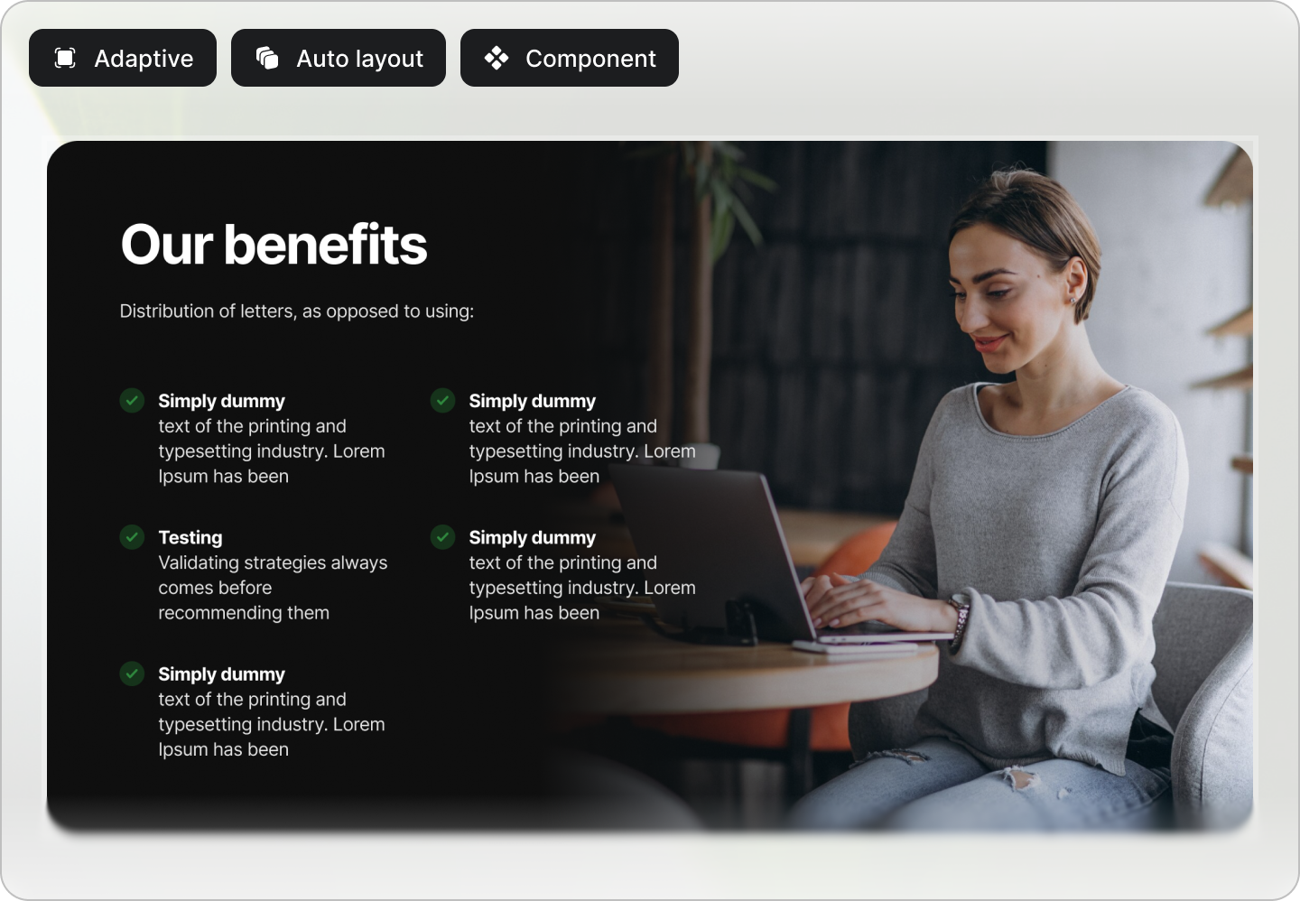 Features Section/benefit benefit components copy to figma features section figma figma design figma design sections graphic design soon access ui uiblockify