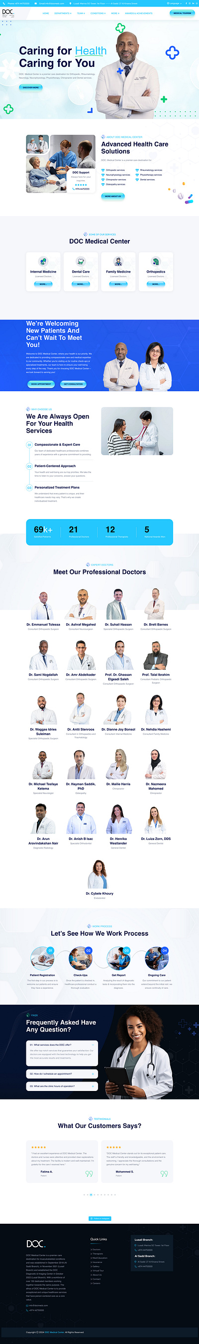 DOC. Medical Center graphic design landing page web design website