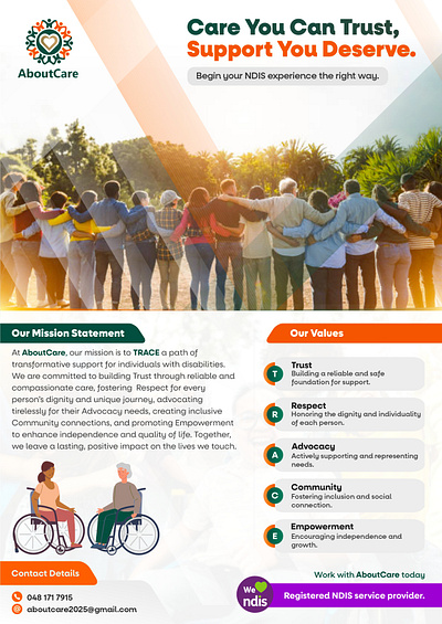 Flier/Pamphlet Design flyer healthcare ndis ngo pamphlet
