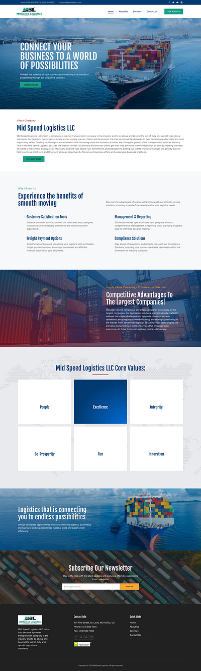 Mid Speed Logistics design graphic design landing page web design website