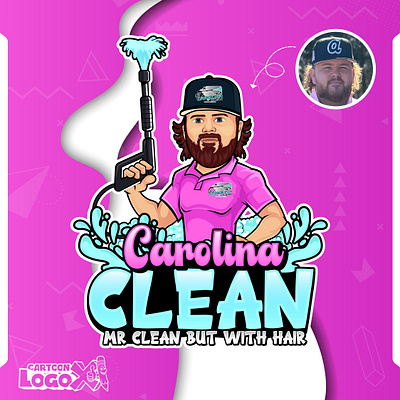 Carolina Clean Pressure Washing Logo Design - Cartoon LogoX carolina clean carolina clean cartoon logo carolina clean logo cartoon logox cartoon pressure washing logo cartoonlogox cleaning business logo cleaning business logo portrait cleaning company logo cleaning man logo cleaning mascot logo cleaning services cartoon logo custom cartoon logo house cleaning cartoon logo power wash house logo pressure washing logo design texas