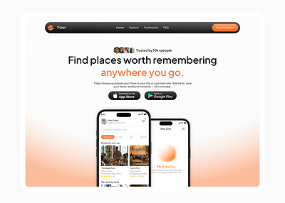 Trippr — Landing Page design homepage landingpage travel travelwebsite ui ui design website