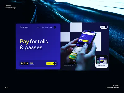 Carpass - Landing Page Concept automotive branding car car insurance carpass design hero highway homepage landing page logo mobile app mobile application toll ui ux vehicle webdesign webdesigner website