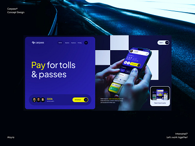 Carpass - Landing Page Concept automotive branding car car insurance carpass design hero highway homepage landing page logo mobile app mobile application toll ui ux vehicle webdesign webdesigner website