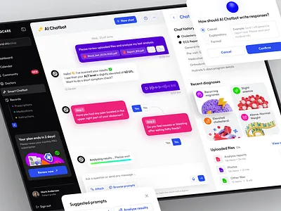 AI Medical Assistant – Smart Chatbot Interface 3d ai ai assistant chat chatbot clean design digital health doctor app gotoinc health app healthcare healthtech medical chatbot medical ui patient patient support product ui ux