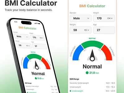 Daily UI – Day 004: BMI Calculator bmicalculator dailyui figmadesign healthapp mobileui ui uidesign uxuidesign