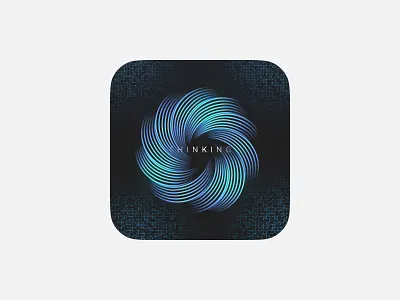 Thinking blue card design gradient graphic design icon logo meditation noise thinking ui web design widget