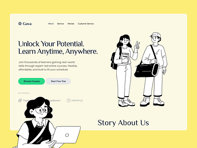 Modern Learning Platform UI – Gava Online Education Website branding design education website figma gava online education website graphic design illustration learning platform ui logo modern learning platform ui online education website platform ui ui ux vector website