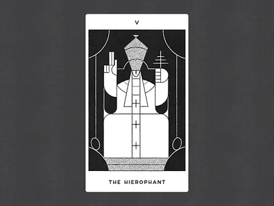 V. THE HIEROPHANT illustration tarot the hierophant vector vintage