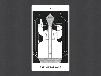 V. THE HIEROPHANT illustration tarot the hierophant vector vintage