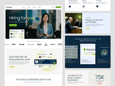 Design Concept clean green homepage people saas website