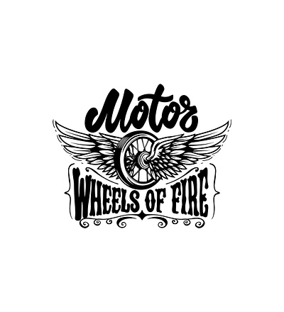 Wheels of Fire. Design with Winged Wheel design for t shirt logo design motor poster design racing winged wheel