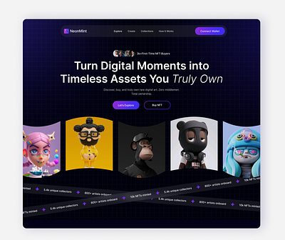 NFT Marketplace Landing page design landingpage nft nftlandingpage ui ui design website