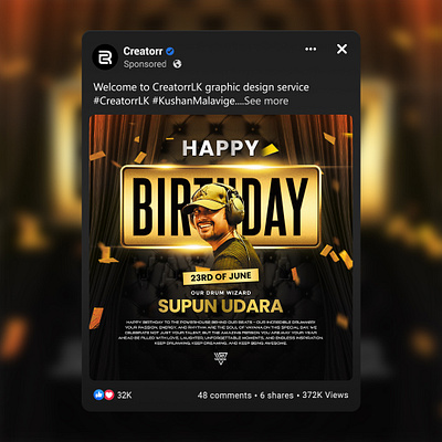 Birthday Poster Design For VAYANA Band graphic design poster design social media design