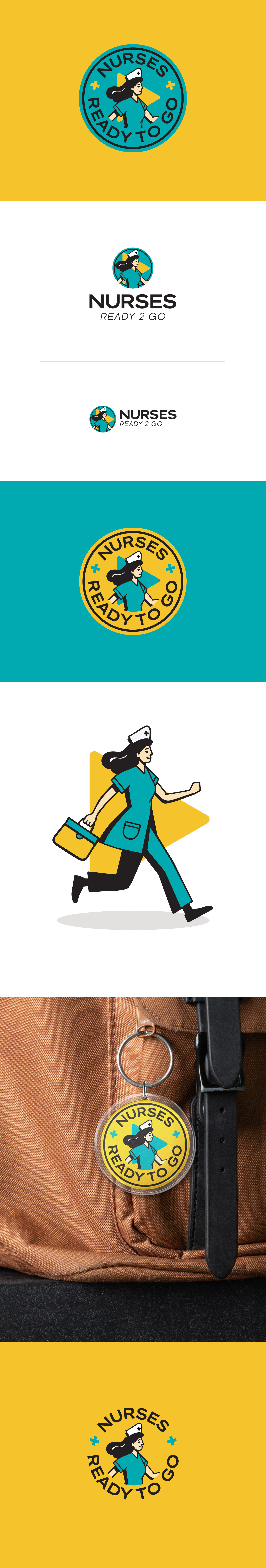 Nurses Ready 2 Go help hospital hurry logo medical nurse ready